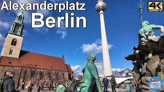 🇩🇪 BERLIN 4k Walking Tour  Alexanderplatz [upl. by Yelbmik]