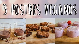 3 POSTRES FÁCILES y RÁPIDOS😋🍫 Postres VEGANOS saludables 🍫 [upl. by Jeanna]