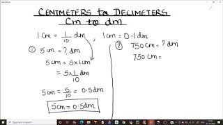 How to Convert Centimeters cm to Decimeters dm  Convert cm to dm [upl. by Nylsor]