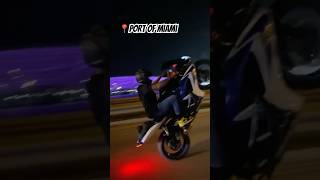 Wheelie next to the Port Of Miami at Night GSXR [upl. by Bobine621]