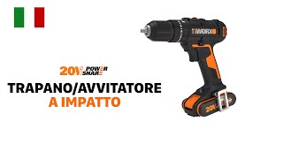 WORX WX370 TRAPANO AVVITATORE CON PERCUSSIONE IT [upl. by Dlarej760]