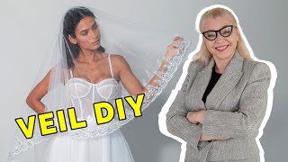 How to Make a Veil for Wedding Dresses  Veil DIY sewing tutorial [upl. by Tychon]