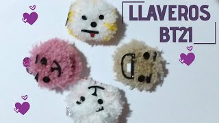 Llaveros BT21 con pompones [upl. by Ecad]