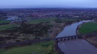 Irvine Ayrshire from the air  Bogside Golf Course and Old Race Course [upl. by Sonni]