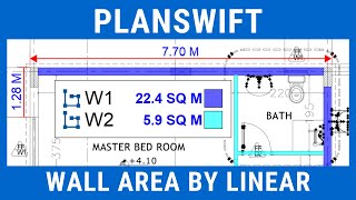 Planswift 10  Wall Area by Linear Tool  Template  Advanced Properties  Level 2 [upl. by Aldredge790]