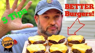 5 Tips to BEST BURGERS  Make the best Homemade Grilled Burgers using these tips [upl. by Eyde]