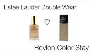 Estee Lauder Double Wear VS Revlon Colorstay WEAR amp COMPARE [upl. by Ymij]