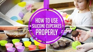 Rainbow Silicone Cupcake Liners by Kitchidy  How to use silicone cupcakes properly [upl. by Perkin361]