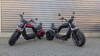 Elektro Chopper HL 60 Vergleich schwarz und rot ERoller Roller 45 kmh 475 Euro Förderung pro Jahr [upl. by Seravat]