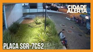 Homem é flagrado furtando moto em estacionamento na Asa Sul  Cidade Alerta DF [upl. by Ladnor]