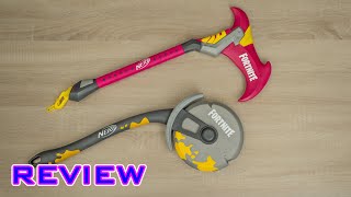 REVIEW Nerf Fortnite Melee Harvesting Tools  Rift Edge amp Axeroni [upl. by Aihcrop]