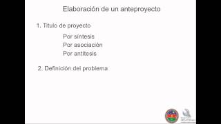 Elaboracion de anteproyecto 1 [upl. by Harlan354]