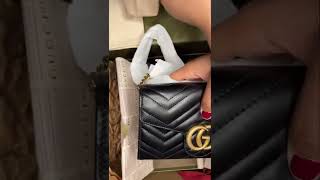 UNBOXING MY FIRST GUCCI BAG GUCCI “GG MARMONT MATELASSÉ MINI BAG” CLOSE UP LOOK [upl. by Mitinger]