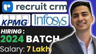 Infosys KPMG Recruit Crm Campus Hiring  OffCampus Drive 2024 BATCH [upl. by Relda830]