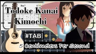 Guitar Tab  Todoke Kanai Kimochi 5 Centimeters Per Second OST Fingerstyle Tutorial Anp [upl. by Solracesoj]