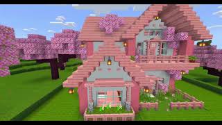 MINHA CASA ROSA NO MINECRAFT 🩷🎀✨ [upl. by Ahsyak]