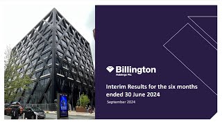 BILLINGTON HOLDINGS PLC  Interim Results [upl. by Nevlin]