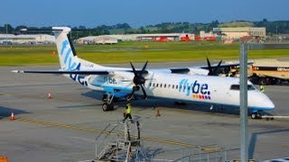 Flybe Q400 EdinburghManchester Flight Experience [upl. by Eleik]