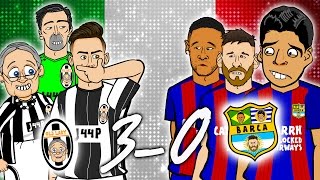 😲30 Juventus vs Barcelona😲 Champions League 2017 Quarter Final 1st Leg Parody [upl. by Paulie539]