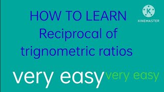 TRIGONOMETRY RECIPROCAL OF RATIOS [upl. by Zipporah]