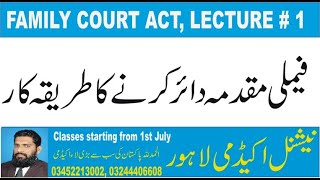 HOW TO INSTITUTE FAMILY SUIT FAMILY COURT ACT 1964 LECTURE 1 [upl. by Acire]