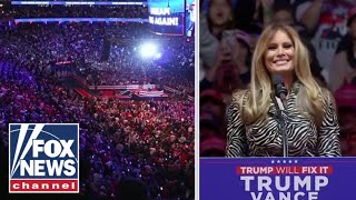 Melania stuns Madison Square Garden crowd with surprise rare campaign trail appearance [upl. by Ennahgiel]