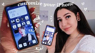 EASY IOS 14 HOME SCREEN SETUP TUTORIAL KPOP aesthetic  BTS amp Anime home screen [upl. by Edithe]