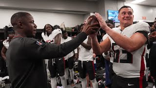 Atlanta Falcons locker room speech after win over the Carolina Panthers to start 30 in NFC South [upl. by Randall]