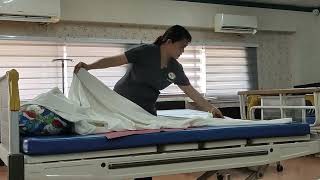 BEDMAKING  4 TYPES HOW TO FOLD LINEN DISINFECT  DEMO ONLY  NC II CAREGIVING [upl. by Gala]