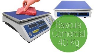 Báscula Comercial 40Kg Digital Peso Precio Importe [upl. by Kama]