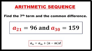 ARITHMETIC SEQUENCE SOLVING FOR THE NTH TERM [upl. by Yerd]