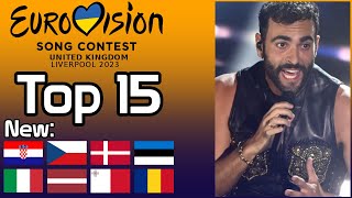 Eurovision Song Contest 2023 My Top 15 so far  w Ratings [upl. by Charley]