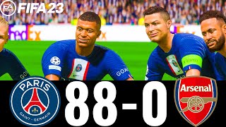 FIFA 23  MESSI RONALDO MBAPPE NEYMAR ALL STARS  PSG 880 ARSENAL  UCL FINAL [upl. by Orsini137]