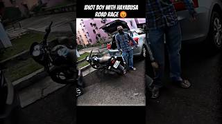 Idiot boy with hayabusa road rage 😡 shorts viral biker roadrage youtubeshorts [upl. by Donnamarie]