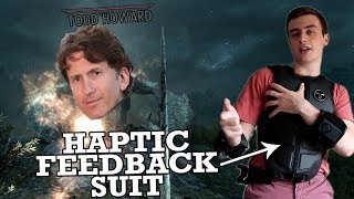 Experiencing Skyrim with a Haptic Feedback Suit bHaptics review [upl. by Neicul]