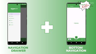 Navigation Drawer and Bottom Navigation View in Android Studio  Kotlin [upl. by Averi]