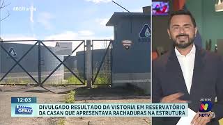 Reservatório da CASAN divulgado resultado da vistoria com rachaduras [upl. by Adiuqal736]