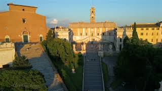 Drone Pullback Piazza del Campidoglio 4K [upl. by Aitnohs]