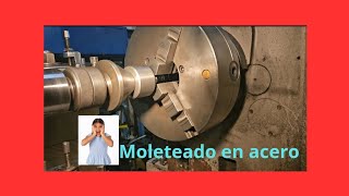 Moleteado en el torno a acero F114 [upl. by Deacon337]