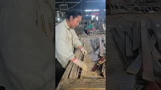 the process of arranging small pieces of wood satisfying welding machine woodworking shorts [upl. by Ebarta]