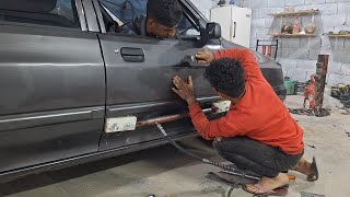 Car door PDR hammering jacking thermal glue polishing waxmechanic dodgechallenger2024 [upl. by Crowley176]