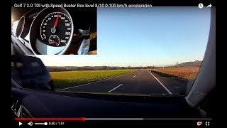 Golf 7 20 TDI with Speed Buster Box level 810 0100 kmh acceleration [upl. by Nylrak]