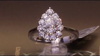 83675  T115ctC070ct  Pear with Round Brilliant Halo  Platinum [upl. by Nillok]