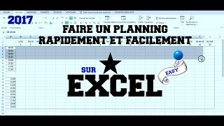 TUTO Faire un planning rapidement et facilement sur EXCEL [upl. by Hoashis]