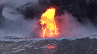 Hawaii Lava flow and ocean entry [upl. by Hearsh131]