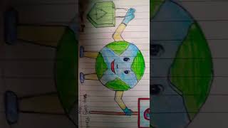 Say No To Plastic DrawingStop plastic Bags Pollution Poster Makingplastic mukt Bharat Drawing [upl. by Christmas]