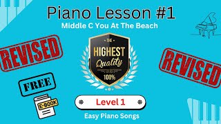 Easy Piano Songs  Piano Lesson 1 REVISED  Free Sheet Music  See Download Link Below [upl. by Letniuq45]