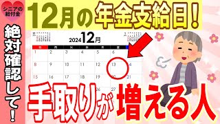 【令和6年12月から】年金振込通知書を開けてびっくり！？12月の年金支給日から手取が増える人・減る人 年収別に増える年金額をシミュレーション！ [upl. by Akessej]