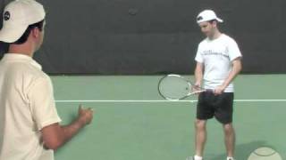 Tennis OneHanded Backhand Progressions Step 3 Pivot no Lo [upl. by Amara]