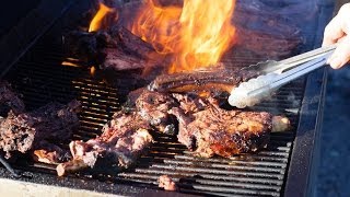 Chef John Tesar Prepares Prime Rib of Bison at Meatopia Texas 2013 [upl. by Arinayed540]